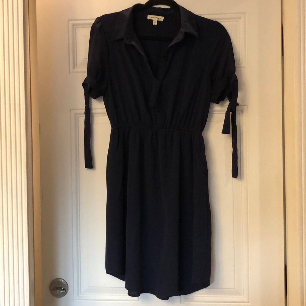 Navy button down dress